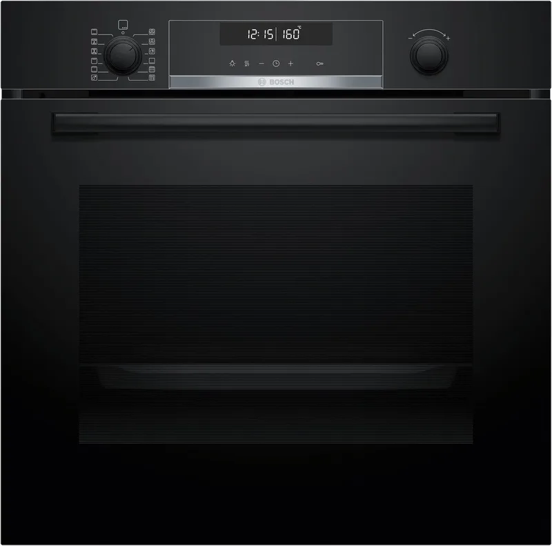 HBG578BB3 - Serie 6 - Inbouwoven - 71 l - A+ - Air Fry-functie met bakplaat: gezondere manier om te snacken - Eenvoudig te reinigen met pyrolytische zelfreiniging de Bosch en Noir – photo produit