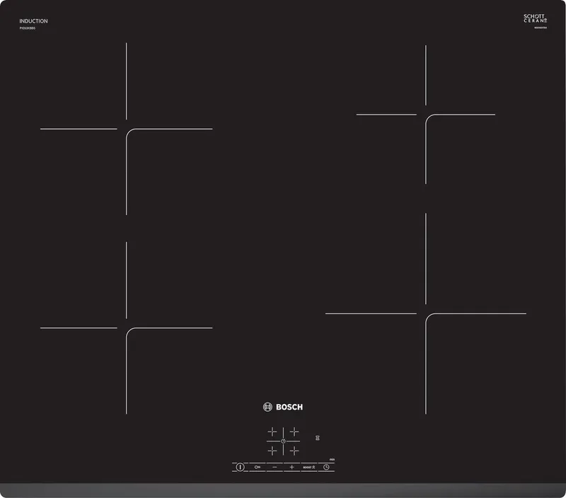 PIE63KBB5E - Serie 4 - Inbouw Inductiekookplaat -Nog sneller koken met PowerBoost - 60 cm von Bosch in Schwarz – Produktfoto