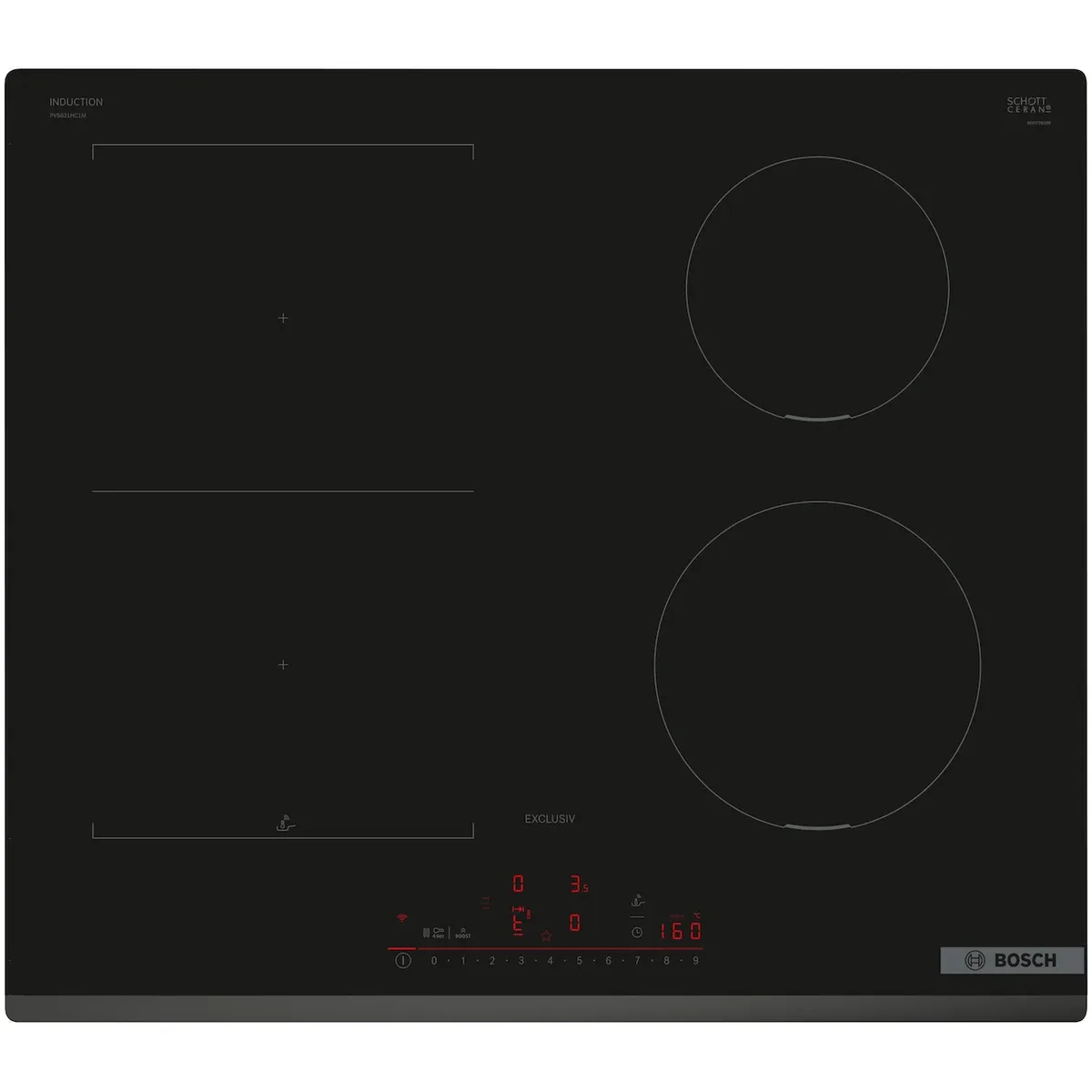 PVS631HC1M EXCLUSIV Inductie kookplaat Zwart by Bosch – product photo
