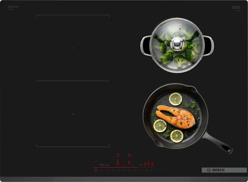PVS731HB1E - Inductiekookplaat - 70 cm - Sneller koken met PowerBoost -CombiZone - Home Connect by Bosch in Black – product photo