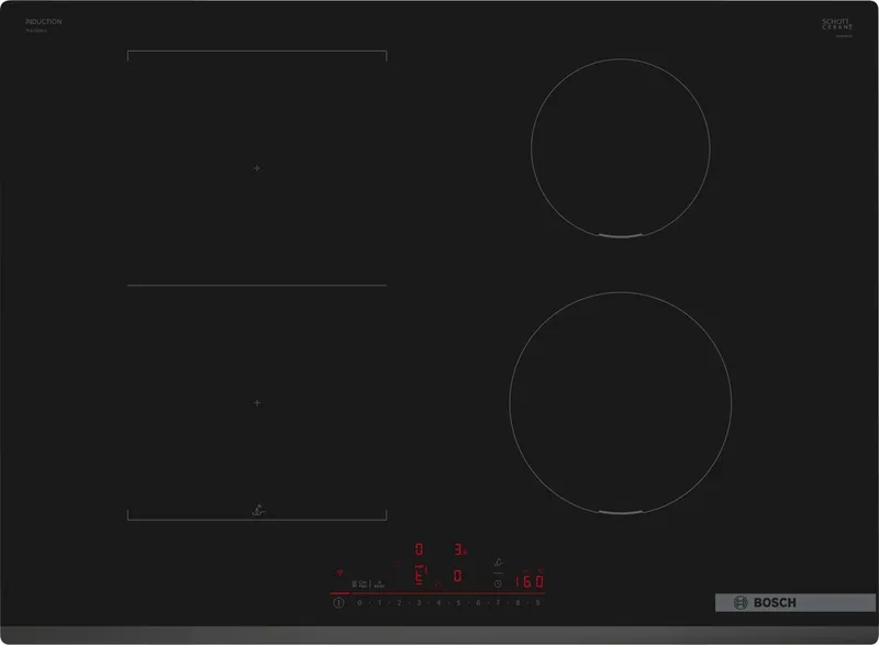 PVS731HC1E - Serie 6 - Inbouw inductiekookplaat - 70cm - CombiZone: combineer twee inductiezones - PerfectFry Plus: aanbranden behoort tot het verleden de Bosch en Noir – photo produit