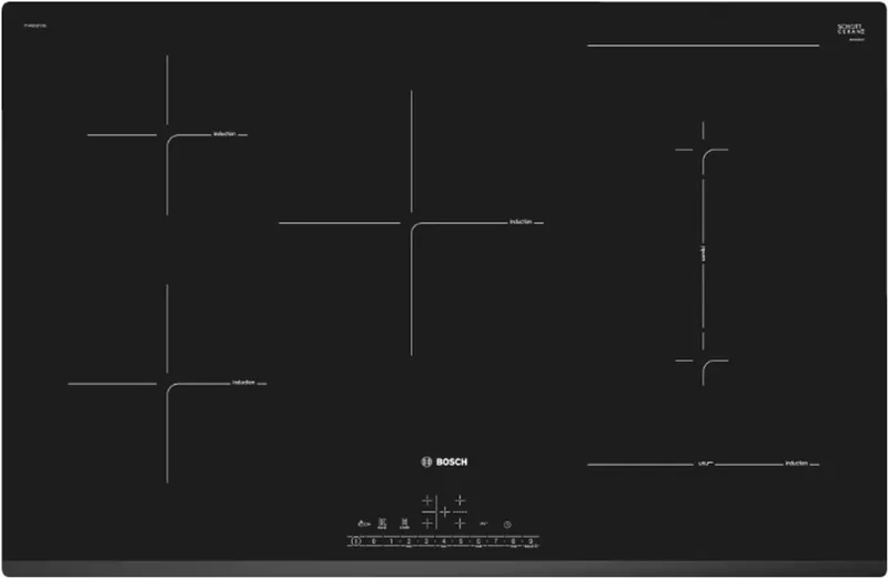PVW831FC5E kookplaat Ingebouwd Inductiekookplaat zones 5 zone(s) by Bosch in Black – product photo