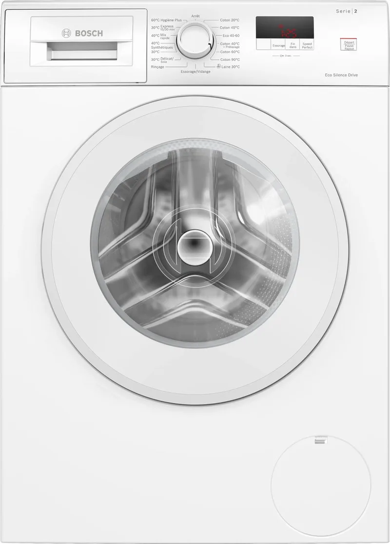 Serie 2 WGE03207FR wasmachine Voorbelading 8 kg 1200 RPM - FR Display fra Bosch i Hvid – produktbillede