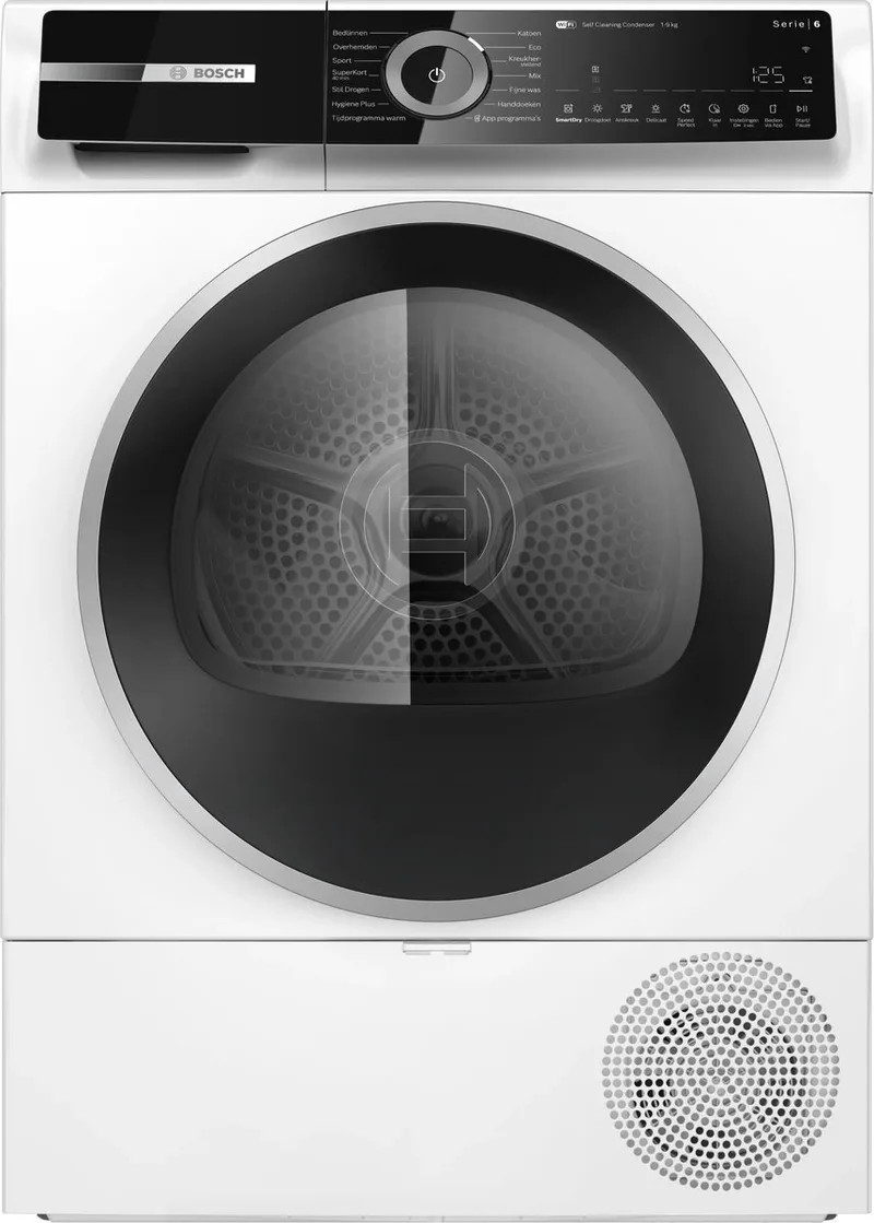 Serie 6 WQN246D0NL - Warmtepompdroger - 9 kg - Zelfreinigende Condensor - Wit van Bosch in Zilver – productfoto