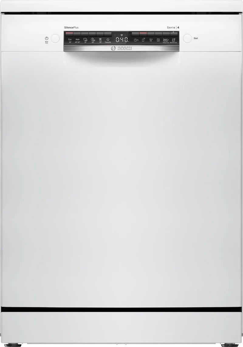 SMS4ECW28E - Serie 4 - Vrijstaande vaatwasser - 60 cm - Energielabel A - Extra droog optie - Home Connect - Vario Lade voor bestek en kookgerei by Bosch in White – product photo
