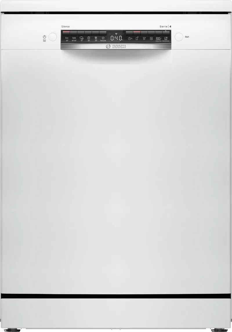 SMS4HVW14E - Serie 4 - Vaatwasser - Vrijstaande vaatwasser - Home Connect - Extra Droog: optie voor extra grondige droogresultaten de Bosch en Blanc – photo produit