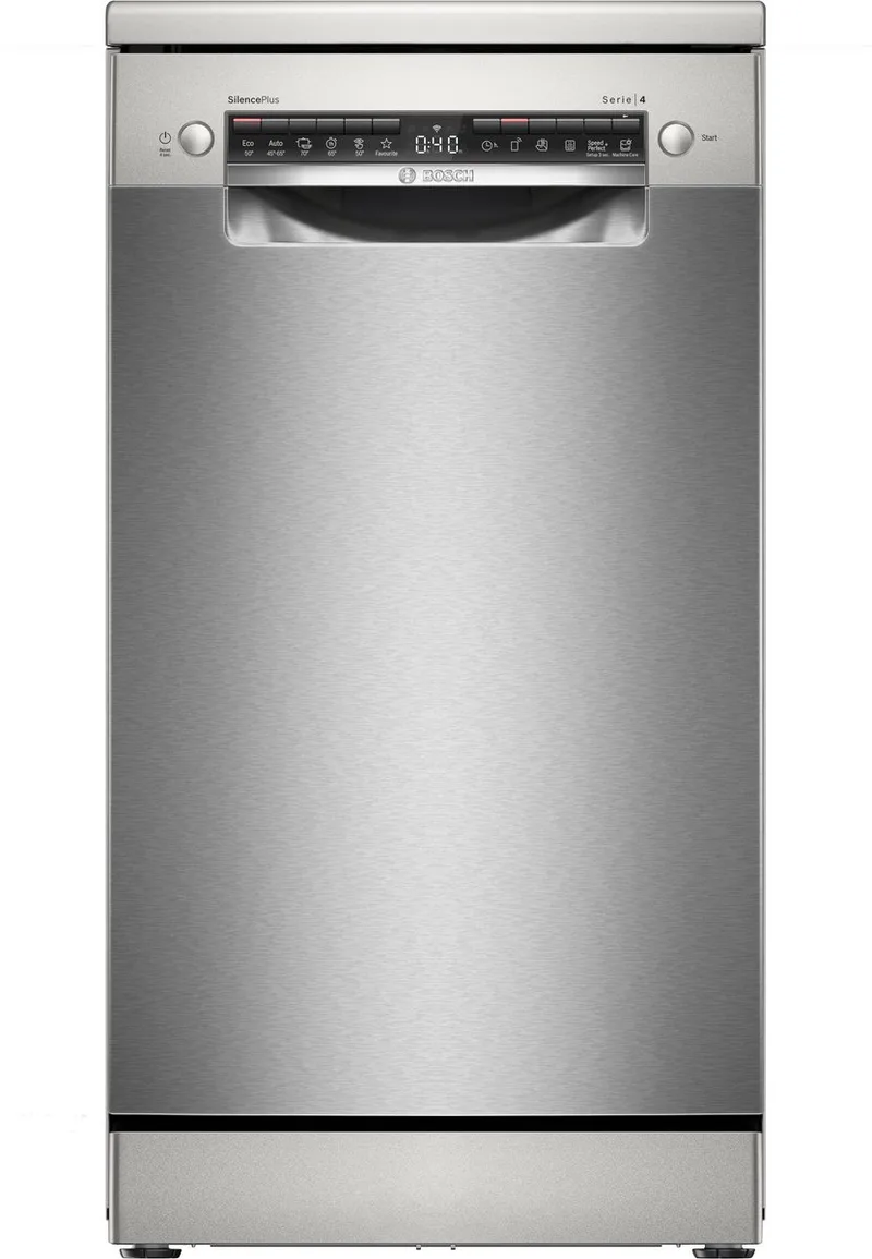 SPS4EMI17E - Serie 4 - Vaatwasser - Vrijstaande vaatwasser - 45cm - Home Connect - Opent de deur automatisch voor betere droogresultaten de Bosch en Rvs – photo produit