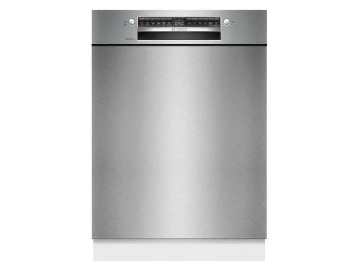 Unterbaugeschirrspüler SMU4EAS28E , Energieeffizienz: A (A-G), silber (gebürsteter stahl), B:59,8cm H:81,5cm T:57,3cm, Geschirrspüler, Automatische Türöffnung für Effizienz, flexible Körbe & Schubladen von Bosch – Produktfoto