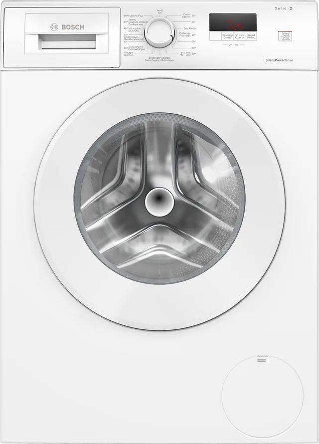 WGE02402FG - Serie 2 - Wasmachine - 7 kg - 1400 rpm -Energielabel A - 65% snellere was door SpeedPerfect - NL/FR display - Stil en zuinig model