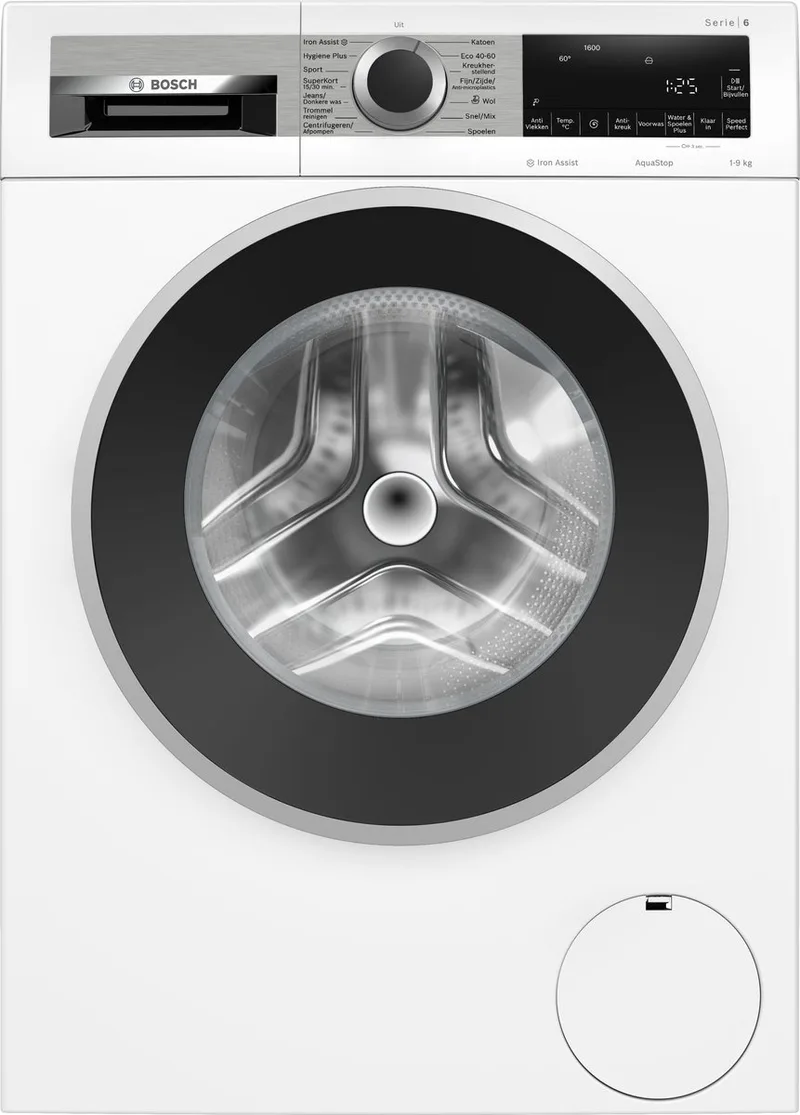 WGG246Z8NL - Serie 6 - Wasmachine met stoom - 9 kg - 1600 rpm - Iron Assist: vermindert kreukels tot 50% - Energielabel A - SpeedPerfect - Bespaar water met ActiveWater Plus von Bosch in Weiß – Produktfoto