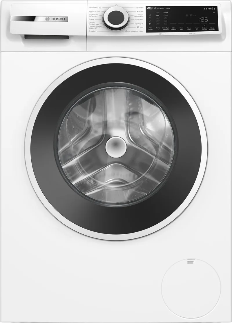 WGJ23405NL - Serie 6 - Wasmachine - 8 kg - 1400 rpm - Iron Assist: vermindert kreukels tot 50% - Home Connect - Energieklasse A van Bosch in Wit – productfoto