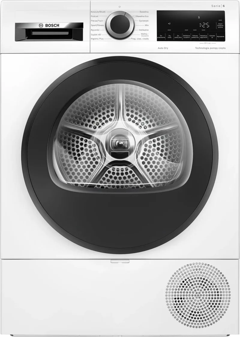 WQG233DKPL - Wasdroger - 8 kg Vulgewicht - 64 dB - Wit - Warmtepompdroger - Voorlader - Poolstalig display de Bosch en Blanc – photo produit