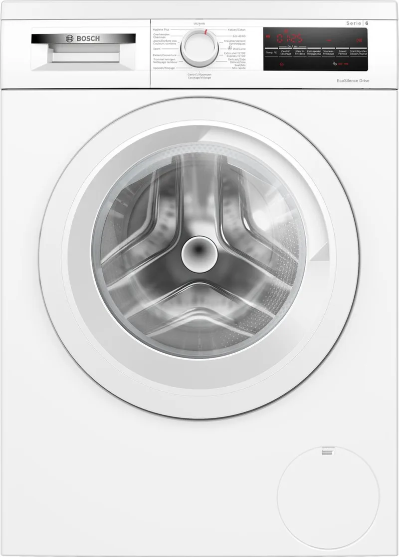 WUU28T00FG - Serie 6 - Wasmachine - NL/FR display - Energielabel A fra Bosch i Hvid – produktbillede