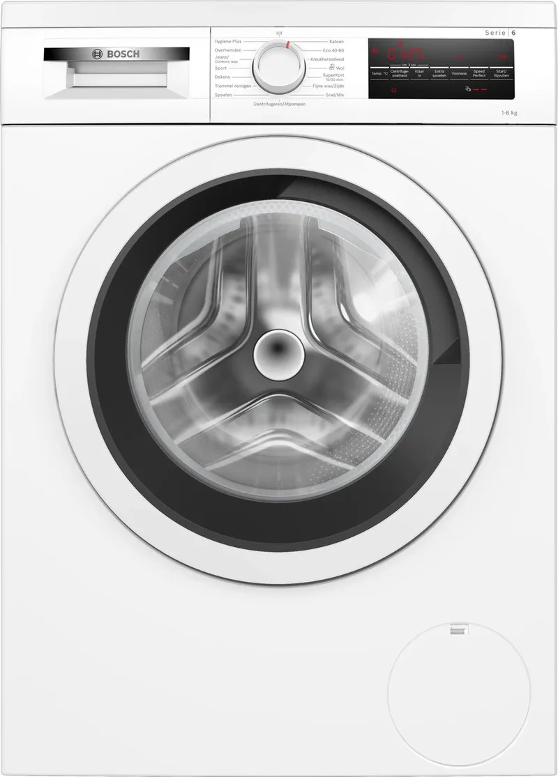 WUU28T20NL - Serie 6 - Wasmachine - 1400 rpm - Energielabel A - Bespaar water met ActiveWater Plus - speedPerfect, tot 65% sneller wassen van Bosch in Wit – productfoto