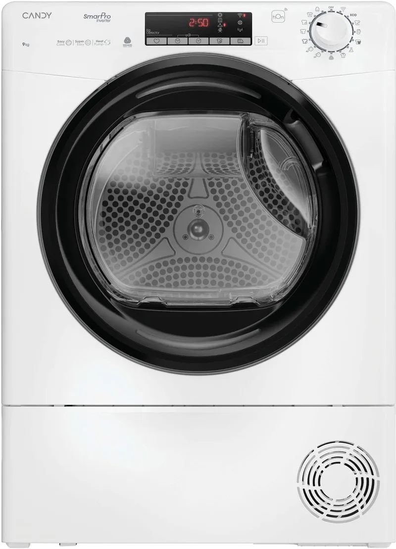 CRO EH9N4TBE-S Wasdroger - 9kg - 15 programma’s - 2 korte programma's - EasyCase - Energieklasse B - 10 jaar garantie op onderdelen van Candy in Wit – productfoto