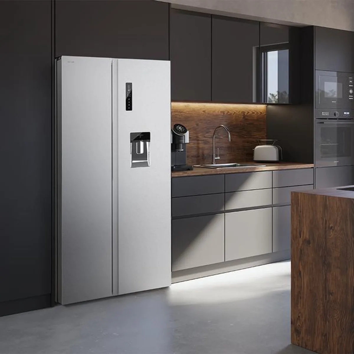 Réfrigérateur Américain Bolero Coolmarket Sbs 559 de Cecotec en Argent – photo produit