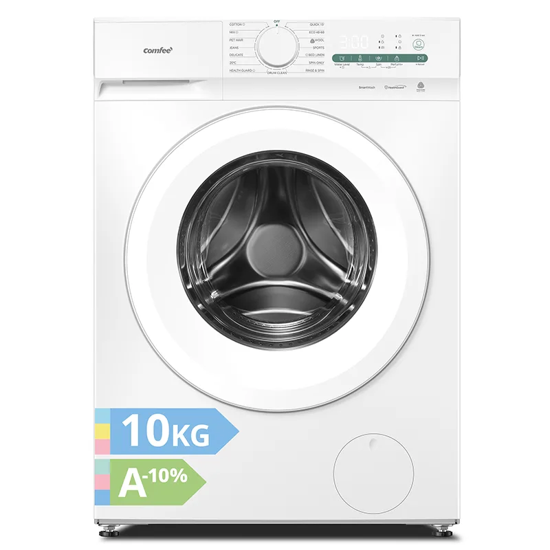 Waschmaschine 10 kg mit Tierhaarprogramm und Dampffunktion, 16 Programme, Energieeffizienzklasse A-10%, Nachlegefunktion, CF10EWP05W-HR, weiß von Comfee – Produktfoto
