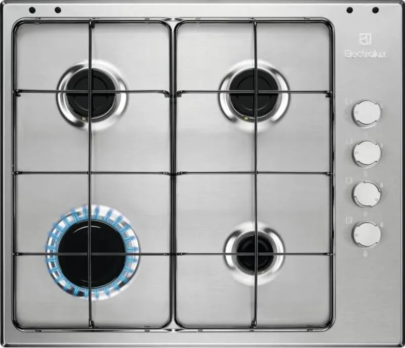 EGS6404SX table de cuisson gaz encastrable 4 brûleurs 60 cm inox de Electrolux – photo produit