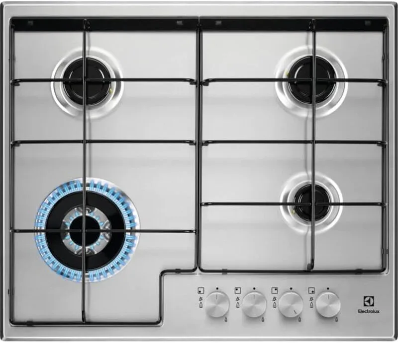 EGS6434X table de cuisson gaz encastrable 4 foyers 60 cm acier inoxydable de Electrolux – photo produit