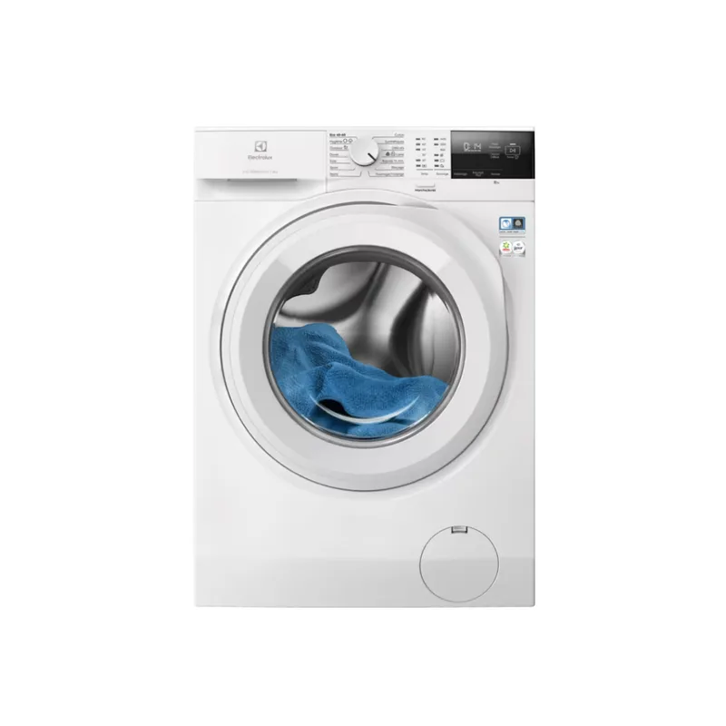 EW6FI4805AW Lave-Linge frontal 8 kg avec hygiène vapeur, SensiCare et 1400 tr/min - Blanc de Electrolux – photo produit
