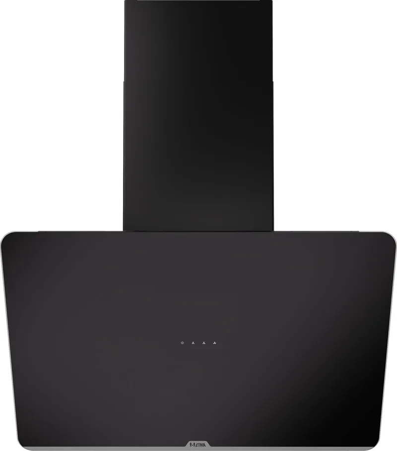 AD571ZT - Diagonale schouwkap - 70 cm - Matzwart glazen front - Energielabel A - Bediening d.m.v. full touch control - Afvoer naar buiten en recirculatie van ETNA in Zwart – productfoto