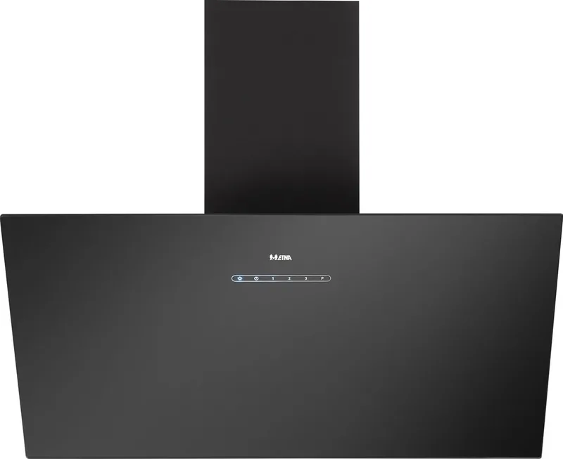 AD781ZT - Diagonale schouwkap, Mat zwart, 80cm, Energielabel A+, LED spots, Glazen front, 4 standen incl. boost de ETNA en Matzwart – photo produit