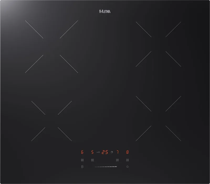 KI159ZT - Inductiekookplaat (59 cm) - 4 kookzones - Touch control - Timers - Keramisch glas - Wekkerfunctie von ETNA in Schwarz – Produktfoto
