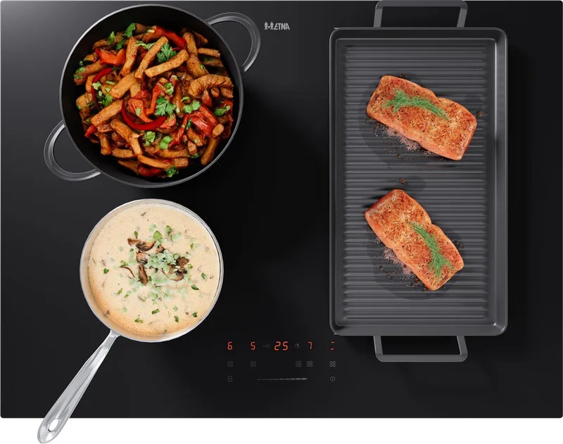 KIF370ZT - Inductiekookplaat (70 cm) - Koppelbare flexzones - 4 kookzones - Boostfunctie - Centrale slider - Panherkenning - Centrale aan/uit bediening von ETNA in Schwarz – Produktfoto