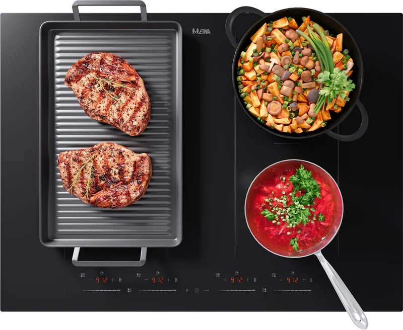KIF572ZT - Inductiekookplaat - 70 cm - 4 zones - 4 koppelbare zones fra ETNA i Zwart glas – produktbillede