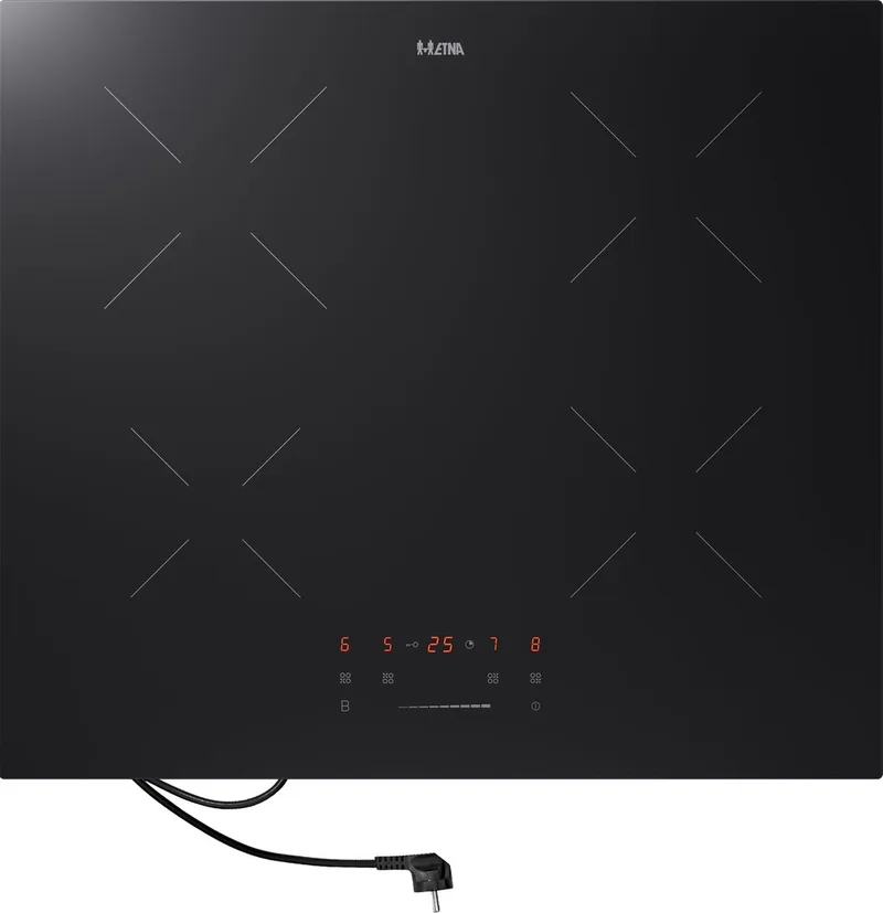 KIS159ZT - Inductiekookplaat (59 cm) - Plug & Cook - 10 kookstanden - Centrale slider - Kinderslot - 4 timers - Boostfunctie by ETNA in Black – product photo