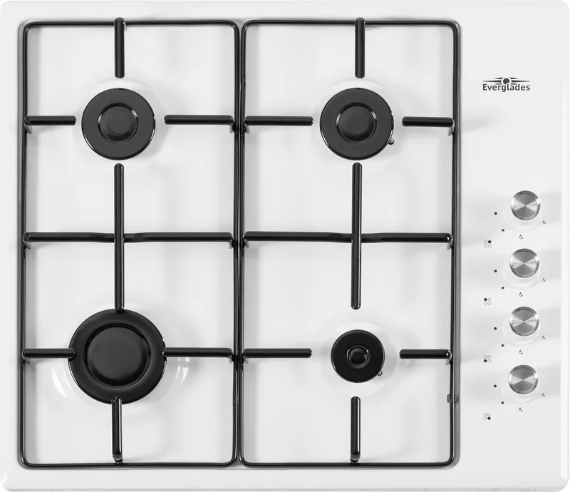 EVFH8000 - Opzet Kookplaat - 4 Pitten - Vonkontsteking - Vlambeveiliging - 5 Jaar Garantie by Everglades in White – product photo