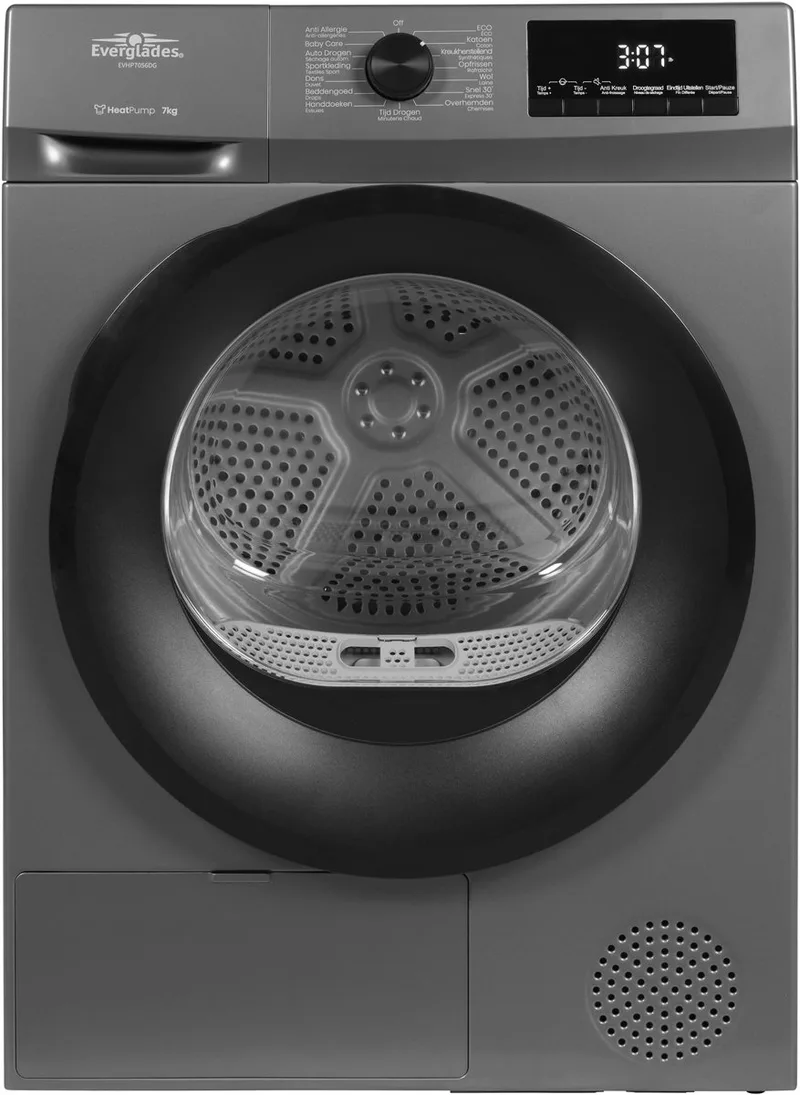 EVHP7056DG - Warmtepompdroger - D-Klasse 109kWh - 7KG - 15 Programma's - Einduitstel - 5 Jaar Garantie by Everglades in Titanium Gray – product photo