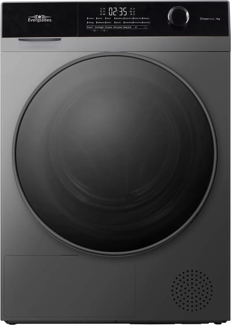 EVHP9066CG - Warmtepompdroger - C-Klasse - 9KG - 15 Programma's - 5 Jaar Garantie by Everglades in Titanium Gray – product photo