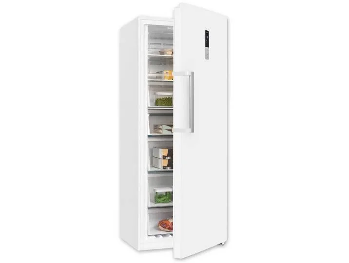 Gefrierschrank GS380-NF-H-050E inoxlook , Energieeffizienz: E (A-G), silber (weiß), B:71cm H:185,5cm T:71cm, Gefrierschränke, 380 L Gefrierschrank: No-Frost, 4-Sterne & flexibel mit LED-Licht de Exquisit – photo produit