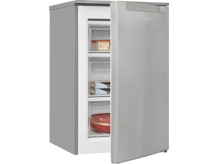 Gefrierschrank GS81-040C inoxlook, 85,5 cm hoch, 54,5 cm breit, energiesparend in Energieeffizienz C, 87 Liter Nutzinhalt, 4 Sterne de Exquisit – photo produit
