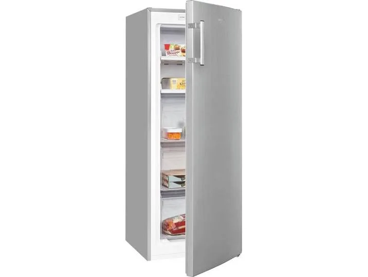 Gefrierschrank NoFrost GS231-NF-H-040D inoxlook, 143 cm hoch, 54 cm breit, 4*-Gefrierschrank No Frost mit LED-Anzeige & praktischem Griff van Exquisit – productfoto