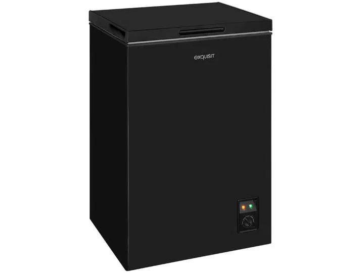Gefriertruhe GT100-050E schwarz, 54,5 cm breit, 99 l, 4*-Gefriertruhe mit ergonomischer Griffmulde – bequem zu öffnen van Exquisit – productfoto