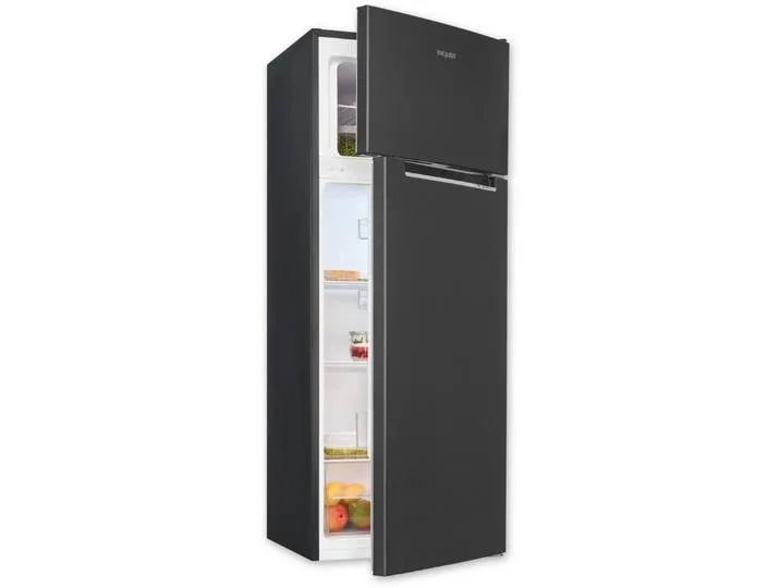 Kühl-/Gefrierkombination KGC270-45-040D inoxlook-az, 142,6 cm hoch, 54,5 cm breit, 206 l, leise & sparsam, 4*-Gefrierfach mit flexiblem Stauraum & LED by Exquisit – product photo