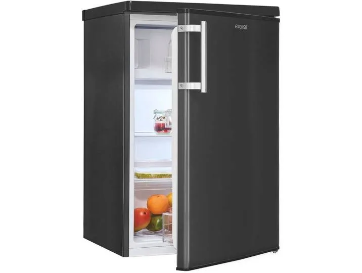 Kühlschrank KS16-4-HE-040E inoxlook-az, 85 cm hoch, 56 cm breit, Kompakt & flexibel – ideal für Küche, Büro & Ferienwohnung de Exquisit – photo produit