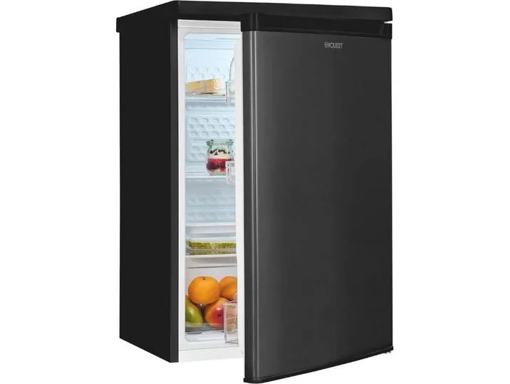 Kühlschrank KS16-V-040C inoxlook-az, 85 cm hoch, 55 cm breit, Helles LED-Licht für optimale Innenraumbeleuchtung von Exquisit – Produktfoto