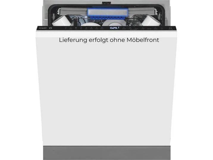 vollintegrierbarer Geschirrspüler 9616 EGSP9616-E-450B schwarz, 10,9 l, 16 Maßgedecke, 16 Maßgedecke & 42 dB – leiser Betrieb für angenehme Ruhe fra Exquisit – produktbillede