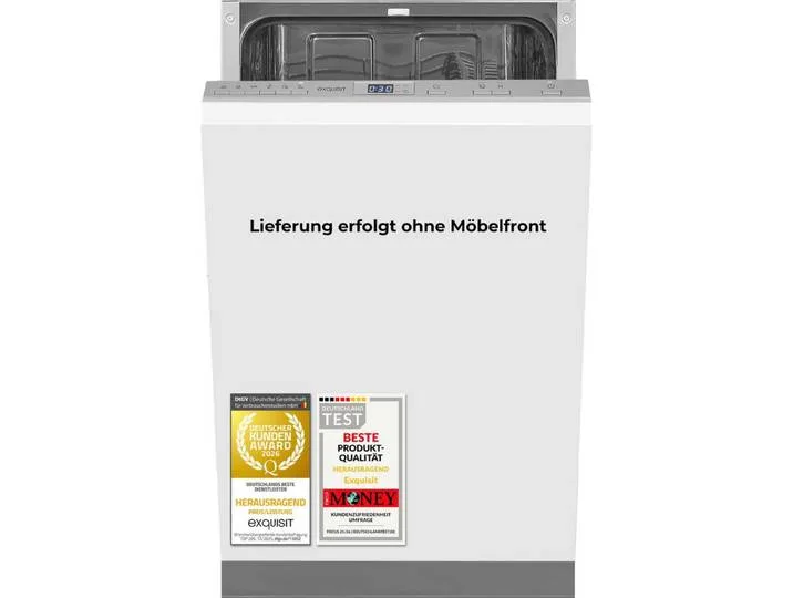 vollintegrierbarer Geschirrspüler EGSP2109-ES-030Esilber, 11 l, 9 Maßgedecke, Kompakt gebaut – ideal für kleine Küchen und den Alltag by Exquisit – product photo