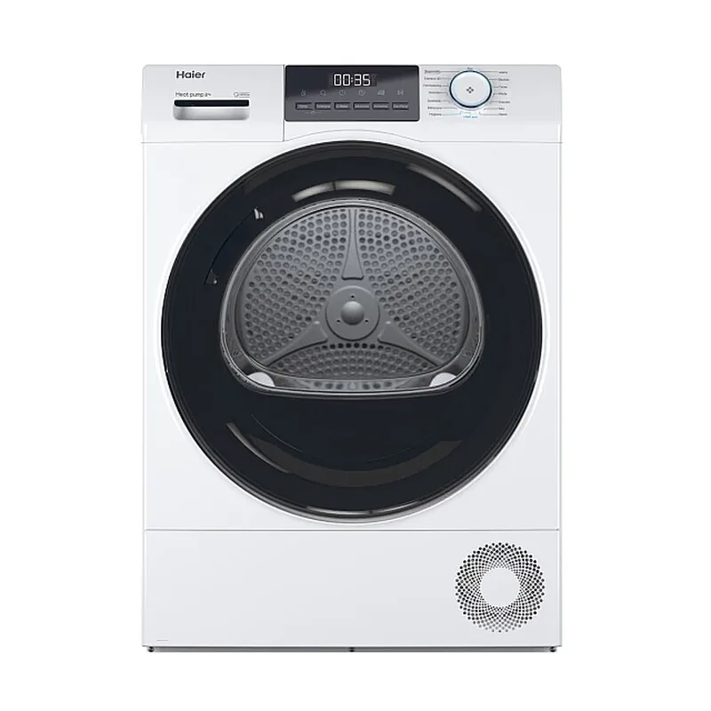 I-Pro 1 HD80-E929E-DE 8 kg Wärmepumpentrockner, Trommel mit großer Kapazität, Sensortrocknungstechnologie, Mehrere Trocknungsprogramme, Energiesparendes Design, Benutzerfreundliche Bedienelemente von Haier – Produktfoto