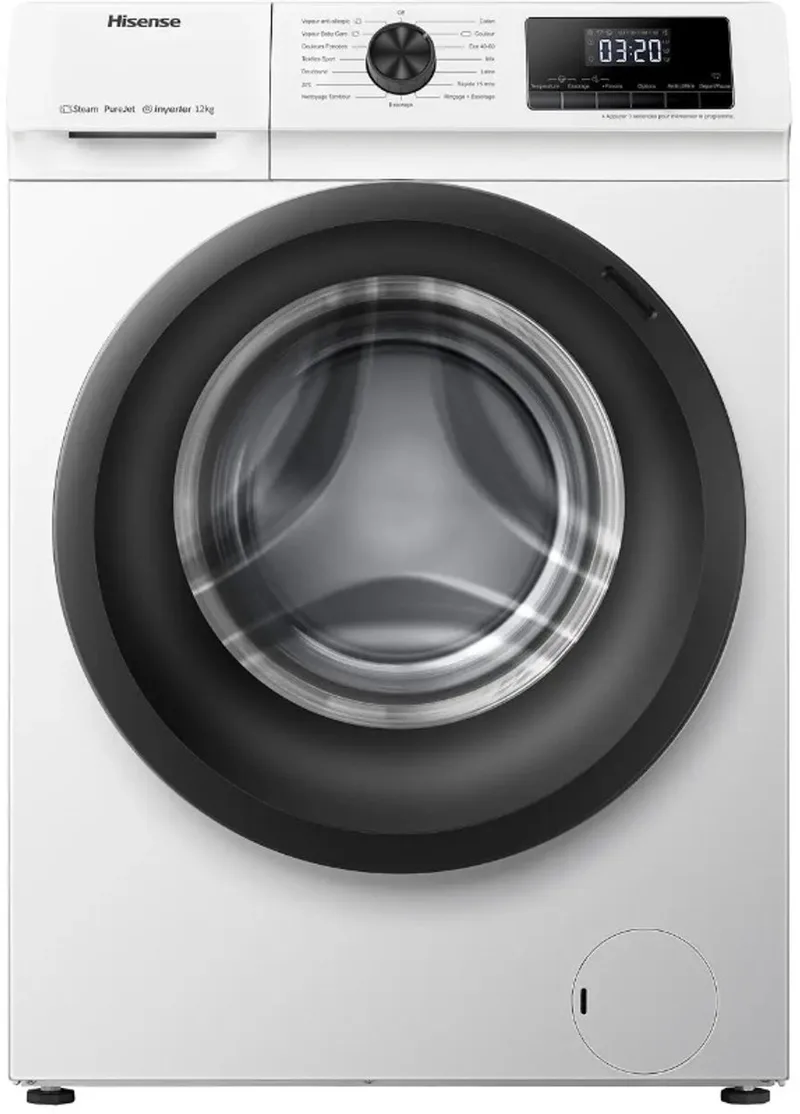 WFQE7014EVM wasmachine Voorlader 12 kg 1400 RPM von Hisense in Weiß – Produktfoto