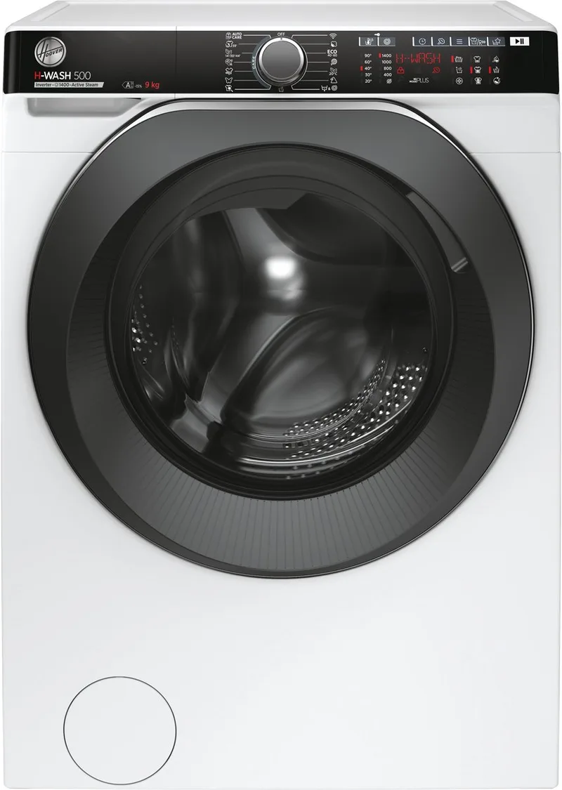 H-WASH 500 HWP 49AMBC7/1-S wasmachine Voorlader 9 kg 1351 RPM van Hoover in Wit – productfoto