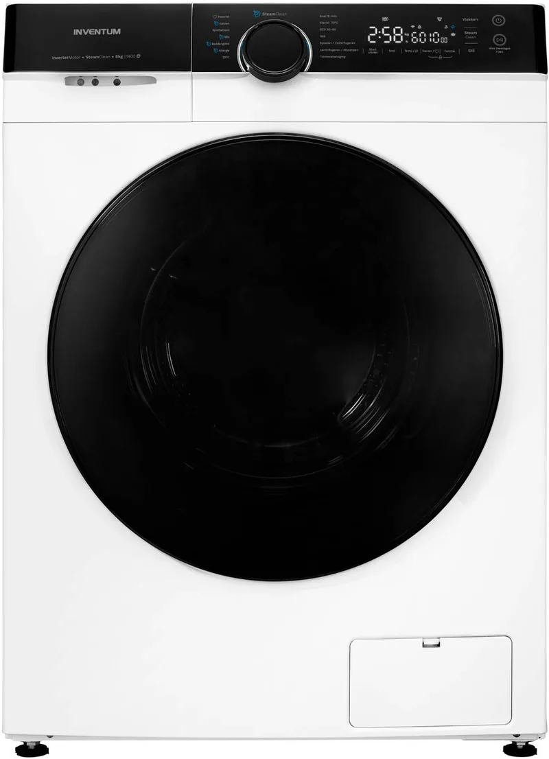 VWM8030W Wasmachine - 8kg - 1400 toeren - Energielabel A-30% - Stoomfunctie by Inventum in White – product photo