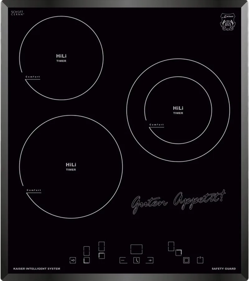 inbouw kookplaat KCT 4745 F, 45 cm, elektrische glas, afgeschuind glas, restwarmte-indicator by Kaiser in Black – product photo