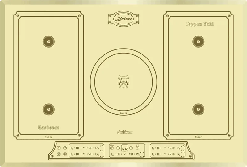 Inbow inductiekookplaat KCT 7797 FI ElfEm, inductiekookplaat 77cm, FREE ZONE by Kaiser in Ivory – product photo