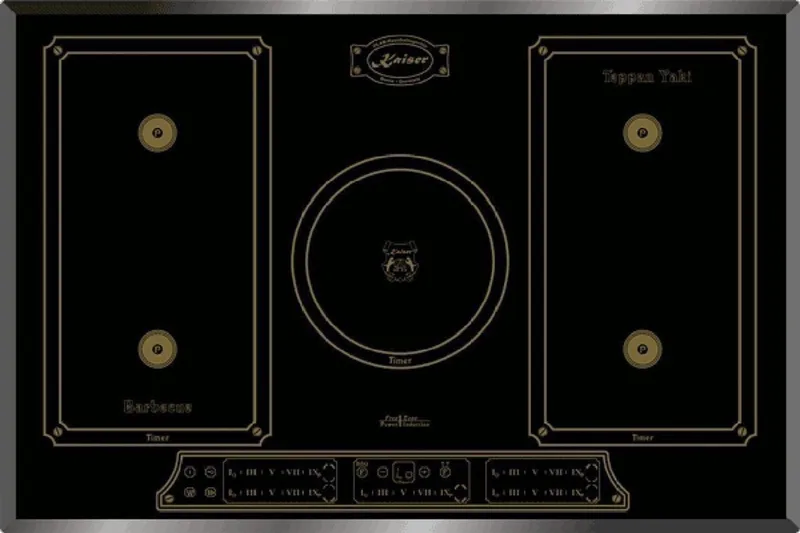 inbow inductiekookplaat KCT 7797 FI Em, inductiekookplaat 77cm, FREE ZONE by Kaiser in Black – product photo