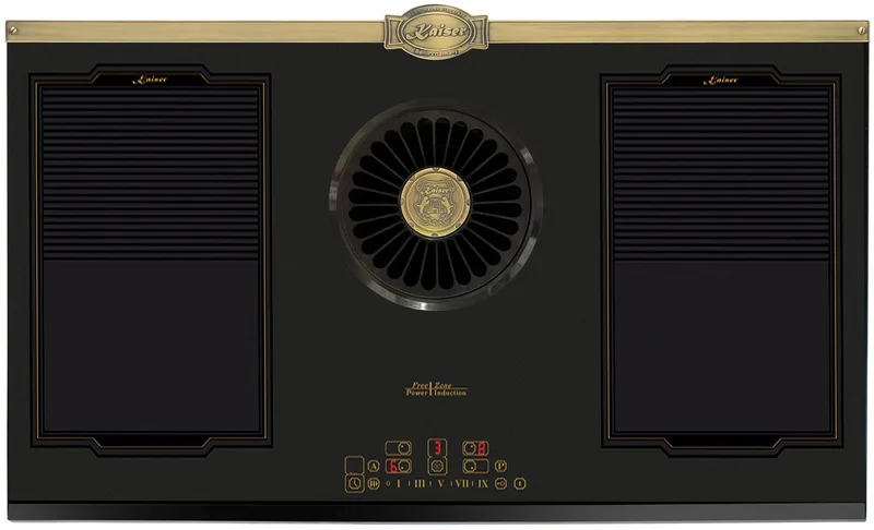 inductie - KCT 9365 IEm Retro - inductiekookplaat met geïntegreerde afzuigkap - afzuigkap - 1250 m³/h - Empire design in by Kaiser in Bronze – product photo